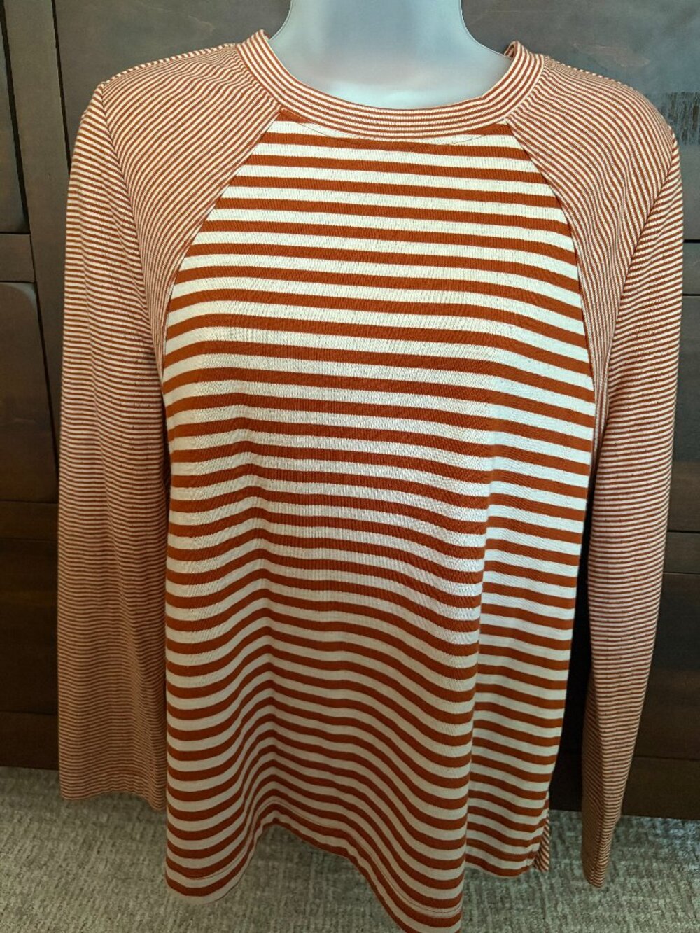 Liverpool Los Angeles Mixed Stripe Long Sleeve Knit Top